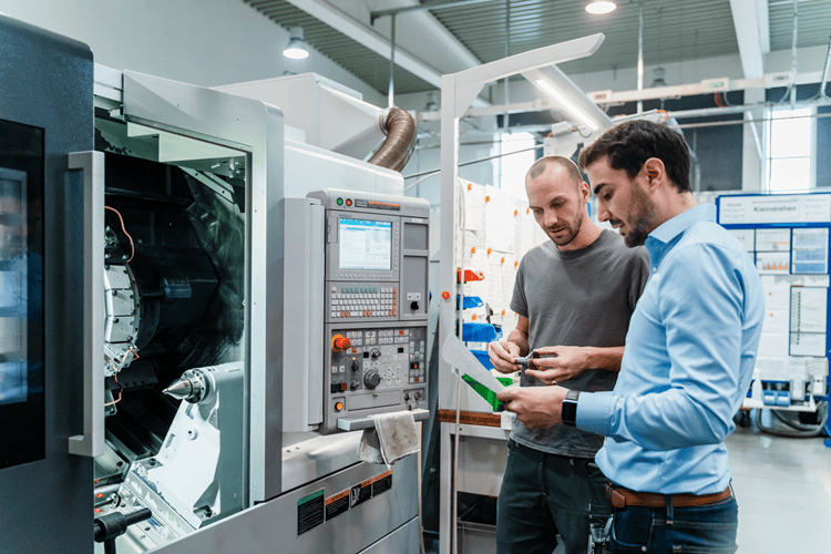 Workers in a lab environment